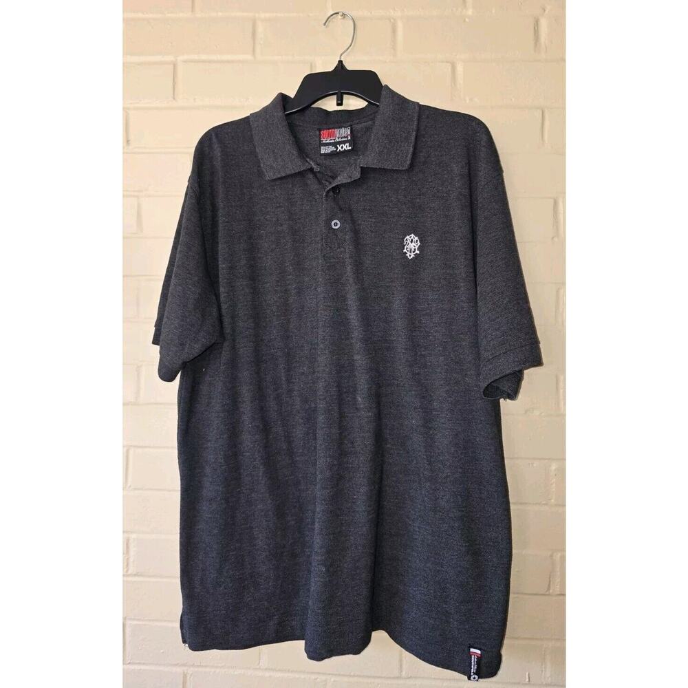 Southpole Logo Polo Shirt Men’s Size XXL Y2K Charcoal Hip Hop